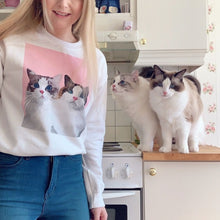 画像をギャラリービューアに読み込む, 色付き印絵❄️愛猫愛犬・うちの子の写真オーダーメイドトレーナー 長袖
