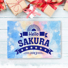 画像をギャラリービューアに読み込む, 出産祝いに名前と年入りブランケット★ 最高なギフト★ Hello