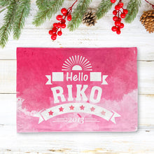 画像をギャラリービューアに読み込む, 出産祝いに名前と年入りブランケット★ 最高なギフト★ Hello