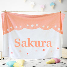 画像をギャラリービューアに読み込む, 出産祝いに名前入りブランケット| パステルピンク&リトルスター・名前入りブランケット