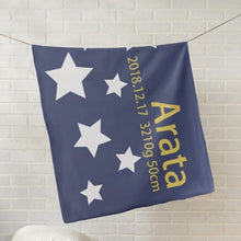 画像をギャラリービューアに読み込む, 出産祝いに名前入り大判ブランケット★ 最高のギフト★ ブルー