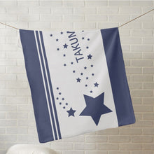 画像をギャラリービューアに読み込む, 出産祝いに名前入り大判ブランケット★ 最高のギフト★星降る未来・ブルー