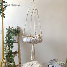 画像をギャラリービューアに読み込む, 猫のベッド 手織りのぶら下げバスケット、綿のペットの巣、ハンモック