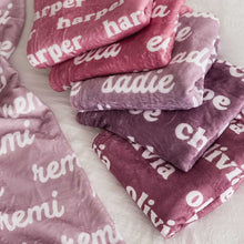 画像をギャラリービューアに読み込む, 【 紫色】出産祝い 名前入りブランケット 男の子 女の子 赤ちゃん ベビー 子供 お祝い ギフト 誕生日プレゼント
