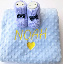 画像をギャラリービューアに読み込む, 出産祝いセット ベビーシューズ&名入りブランケット セット ベビーブーツ ニット素材 赤ちゃん ベビー 秋冬お祝い ギフトセット 誕生日プレゼント
