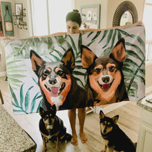 画像をギャラリービューアに読み込む, カスタム ❥全身絵❥ ★ペットの写真からオーダー ビーチタオル ♪ ★ 犬•猫•ウサギ•小動物