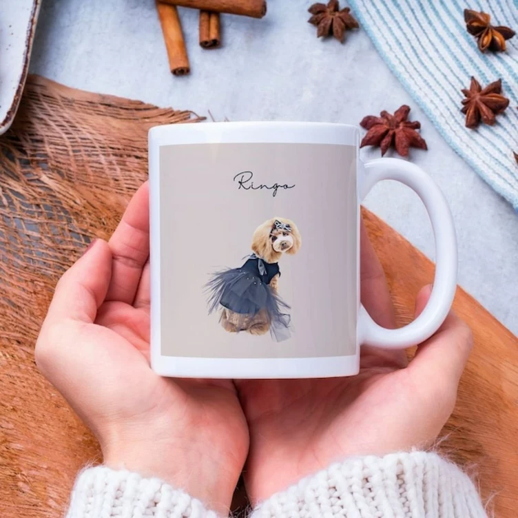 ❥全身絵❥うちの子 マグカップ 犬 猫 写真で作る