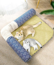 画像をギャラリービューアに読み込む, 和風涼しい洗えるペットベッド  天然ラタン サイザル麻 綿 シンプル 猫用 犬用 マット
