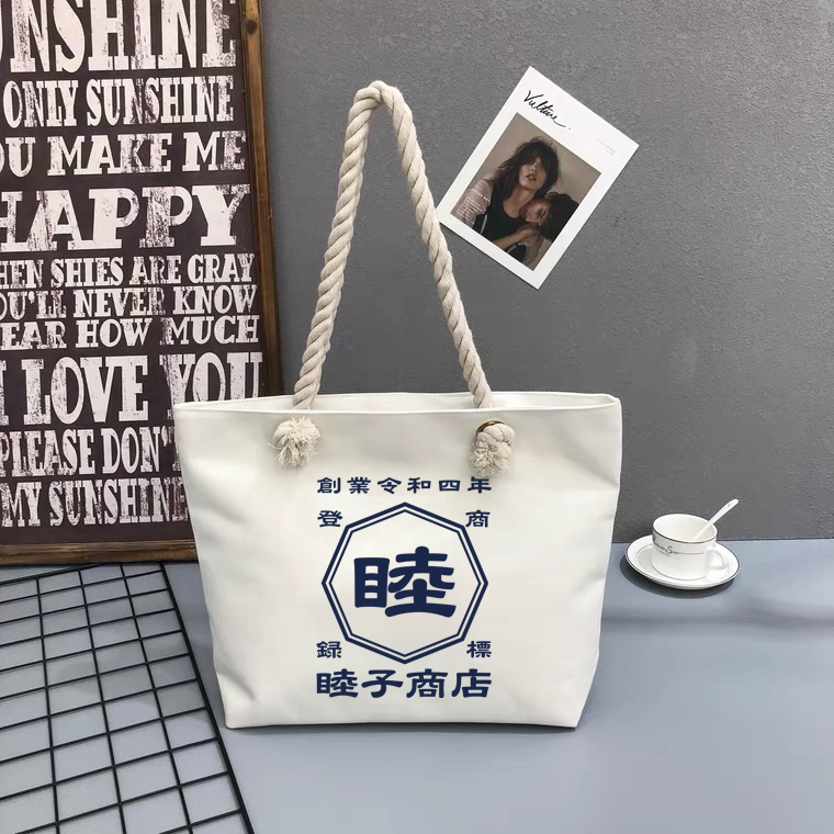 商店風☆エコバッグ キャンバストートバッグ  学生に最適